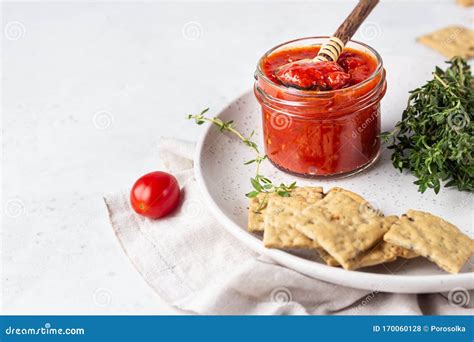 Ajvar Pepper Mousse Or Pindjur Red Vegetable Spread Made From Paprika