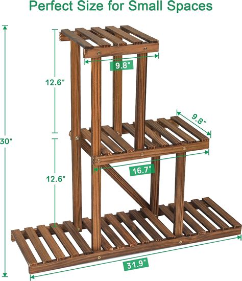 Ufine Soporte De Madera Para Plantas Para Interiores Y Exteriores