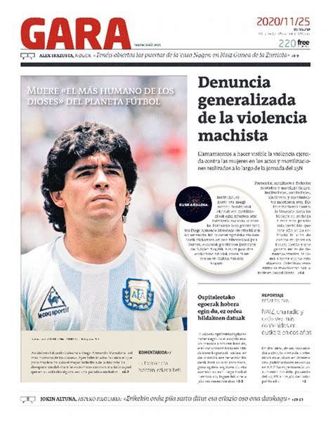 El Adiós A Maradona En Las Tapas De Los Diarios Del Mundo Noticias