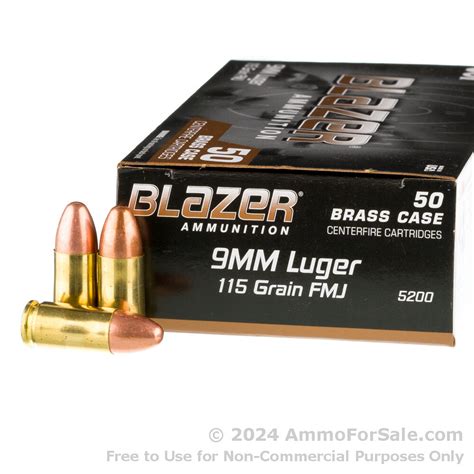 1000 Rounds Of Discount 115gr FMJ 9mm Ammo For Sale By Blazer