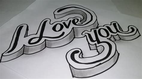 How To Draw I Love You In 3d