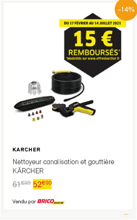 Promo Nettoyeur canalisation et gouttière kärcher chez Bricomarché