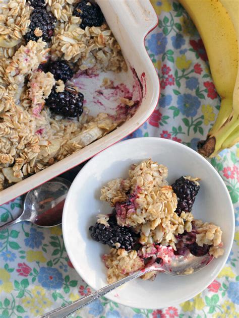 How To Make DIY Banana And Blackberry Baked Oatmeal Two Lucky Spoons