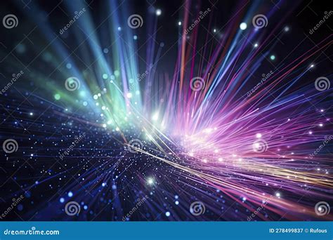 Fiber Optics Lights Abstract Background Stock Illustration