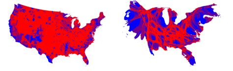 United State S Election Map Adjusted For Population Density Link To