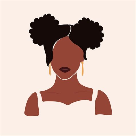 Premium Vector Faceless Abstract Boho African American Woman Hand Drawn