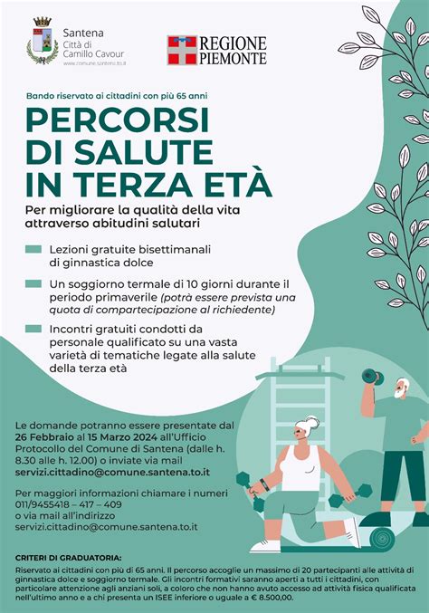 Santena vince il bando per Percorsi di salute in terza età CentoTorri