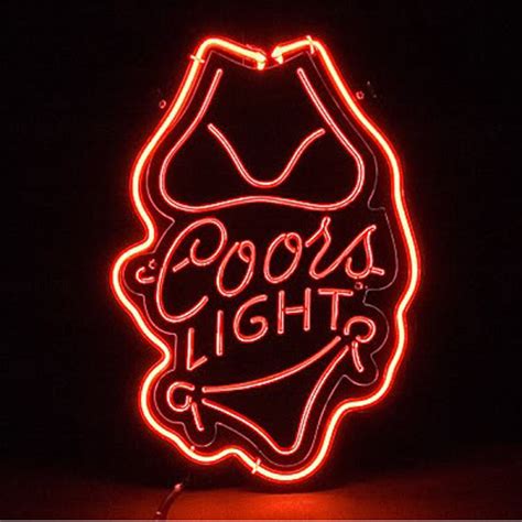 Coors Light Bikini Red 3d Acrylic Beer Bar Neon Light Sign 11 X 9 Neon