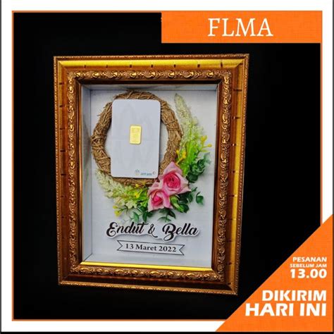 Dolpin Bingkai Frame Tempat Uang Dan Logam Mulia Untuk Kado Lamaran