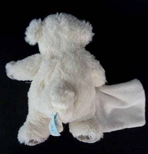 Doudou Baby Nat Ours Les Flocons Mouchoir Blanc Rond Marron Beige