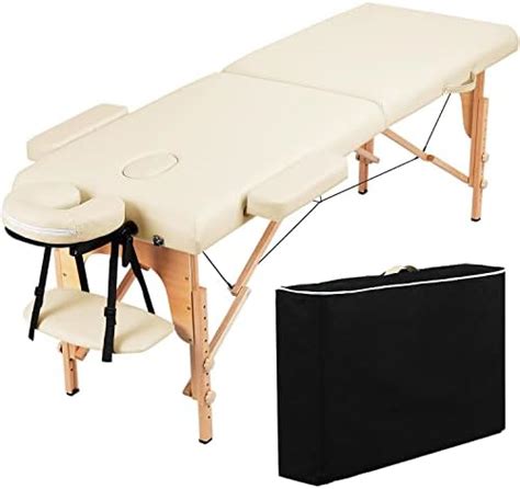 Homcom Portable Massage Bed Folding Spa Beauty Massage Table With 2