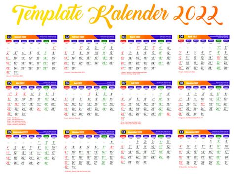 Siap Download Dan Edit Kalender 2022 Lengkap Masehi Hijriah Dan Jawa