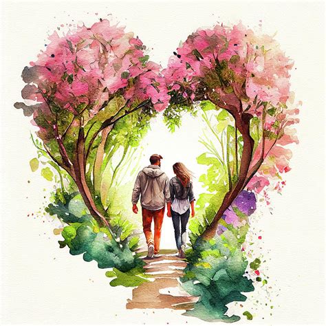 Blossoming - Romantic Couple Art Digital Art by Mark Tisdale - Fine Art ...