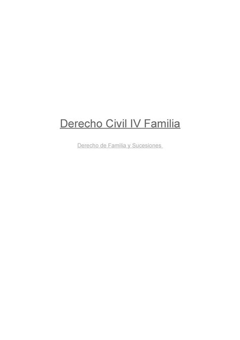 D Civil Familia Derecho Civil IV Familia Derecho De Familia Y