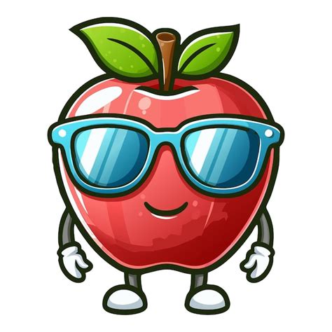 Premium Vector Apple Cartoon Character Illustration Clip