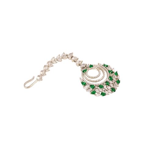 Buy Saraf RS Jewellery Rose Gold Plated Green Ad Studded Handcrafted