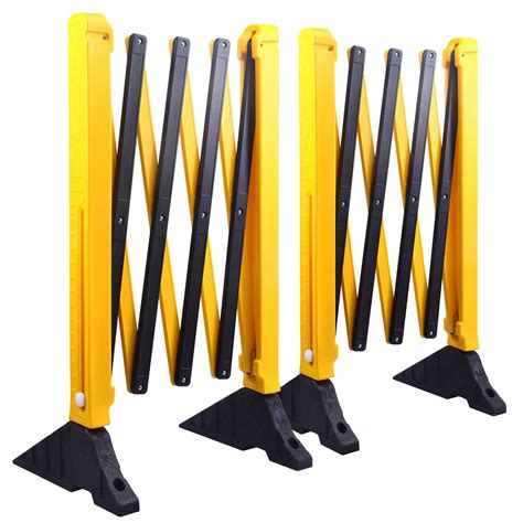 Oranlite 2 Pack Of 9 Foot Expandable Barriers Yellow Black Portable