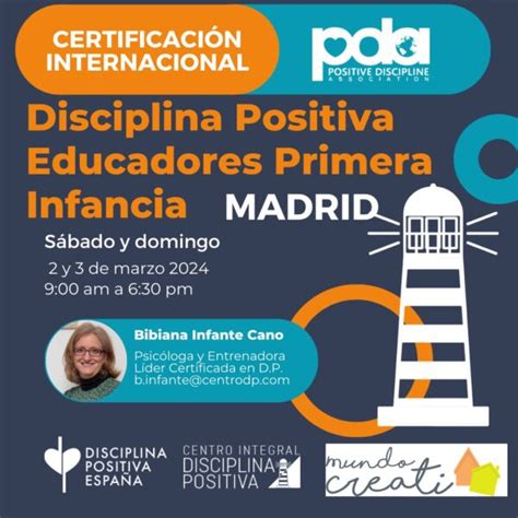 MADRID CERTIFICACIÓN INTERNACIONAL DISCIPLINA POSITIVA PARA EDUCADORAS