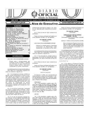 Fillable Online Diof Ro Gov Imprensa Oficial Diof Governo Do Estado