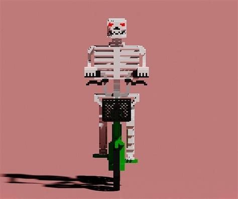 3d Model Voxel Skeleton On Bicycle Vr Ar Low Poly Cgtrader