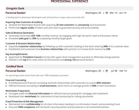 Personal Banker Resume The 2023 Guide With 20 Samples And Examples