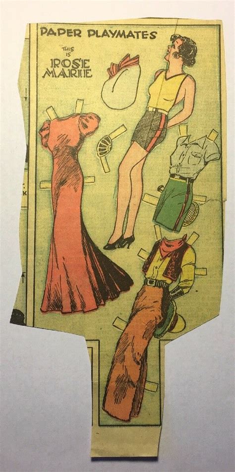 Vintage This Is Rose Marie Newspaper Paper Doll 1930s Paper Playmates