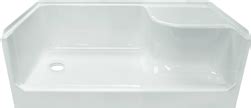 54" x 30" Shower Pan Fiberglass Right Seat White