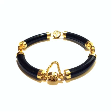 Black Onyx Bracelet With Clasp Vintage Haute Juice