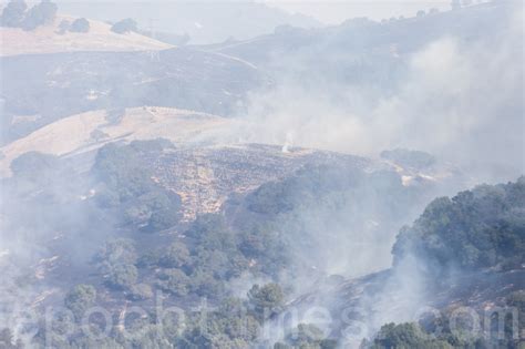 北加州多處火災令灣區空氣質量惡化 污染達北京水平 大火 舊金山灣區 空氣污染 大紀元