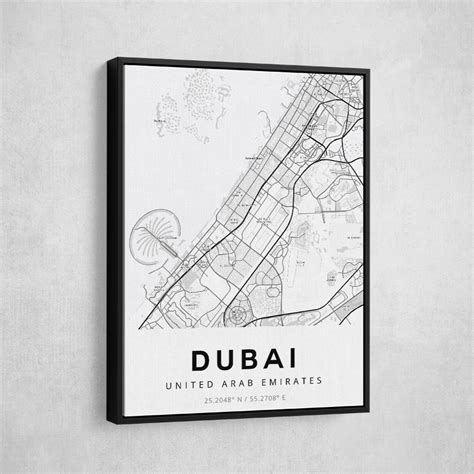 Dubai City Map Wall Art