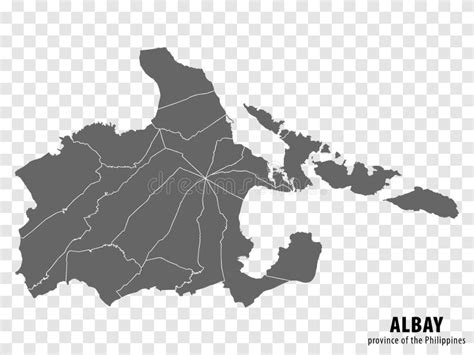 Blank Map Albay of Philippines. High Quality Map Province of Albay with ...