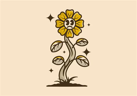 Mascot character design of sun flower plant 23211274 Vector Art at Vecteezy