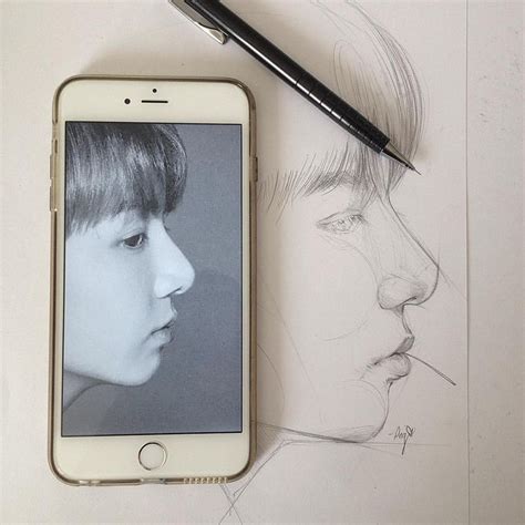 Jk basic line #sketching #drawing #jungkook #bts #çizim #btsfanart # ...