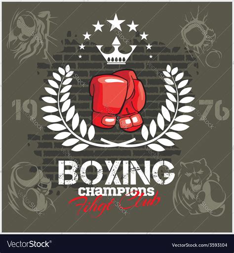 Boxing Labels And Icons Set Royalty Free Vector Image