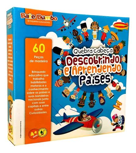 Descobrindo E Aprendendo Pa Ses Quebra Cabe A Infantil Parcelamento