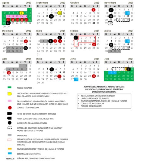 Calendario Escolar Oficial 2020 2021 Secundaria Técnica 148