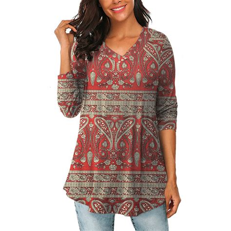 Folunsi Womens Plus Size Tops Casual Blouses Long Sleeve Flowy Tunic