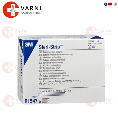 3M Steri Strip R1547 Reinforced Adhesive Skin Closure 1 2 Inch X 4 Inch