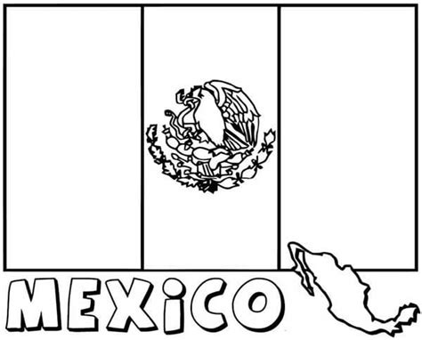 Desenhos de Imagem da Bandeira do México para Colorir e Imprimir