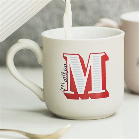 Personalised Letter Alphabet Initial Mug Cup Christmas Gift Etsy