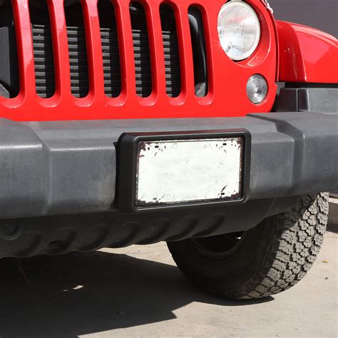 Black Front Licence Plate Mounting Bracket Frame For 13 18 Jeep