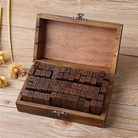 Amazon Pcs Wooden Rubber Stamps Number And Alphabet Letter Wood