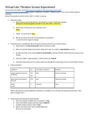 Copy Of Virtual Lab Titration Screen Experiment Virtual Lab