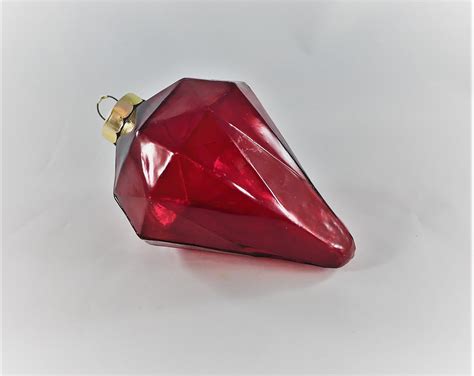 Collection Of 11 Multi Faceted Ruby Red Christmas Tree Ornaments