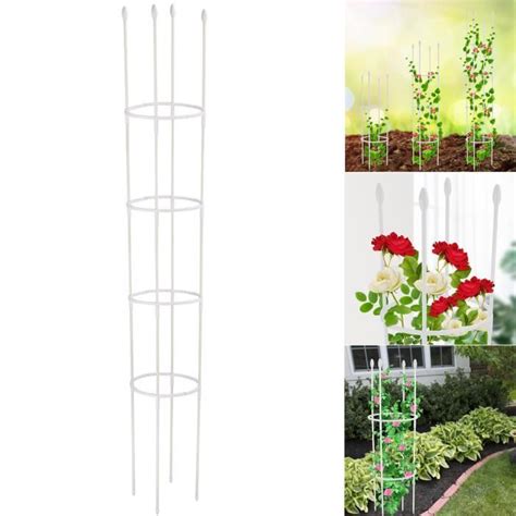 VGEBY Lot De Supports Pour Plantes Set Avec Cage Blanc Supports Pour