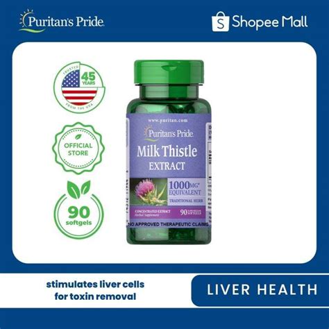 Milk Thistle Silymarin 1000mg 90 Softgels 4 1 Extract Liver Health