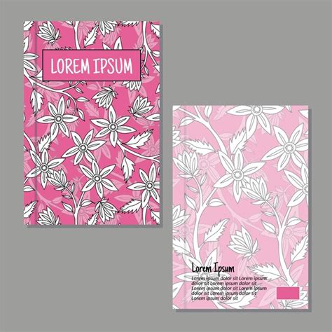 Premium Vector Cover Page Templates Flowers And Leaves Pattern