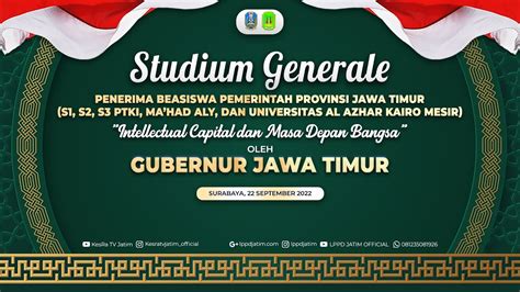 LIVE STUDIUM GENERALE PENERIMA BEASISWA PEMERINTAH PROVINSI JAWA