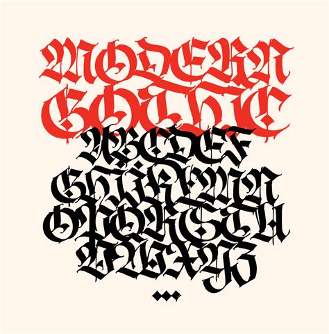 Gothic Font From Latin Letters Vector English Alphabet Medieval