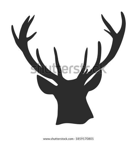 Illustration Deer Head Silhouette Isolated On Stock Vector Royalty